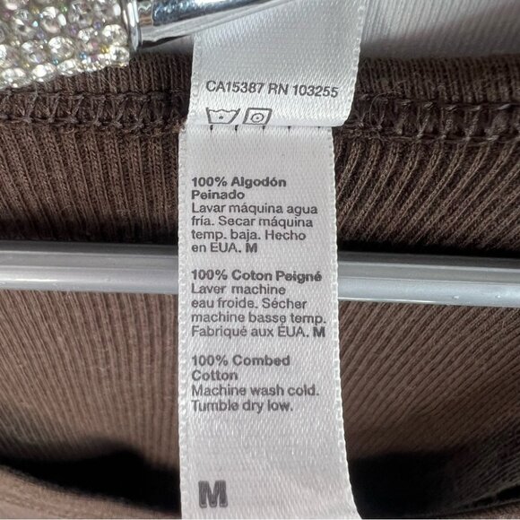 American apparel Rockaganza tank top brown graphic front stars pattern ribbed - Picture 9 of 10